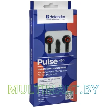 Наушники Defender Pulse 420 (черный/красный) (63424) картинка 3